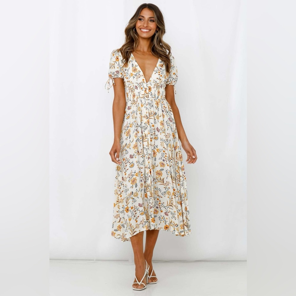 Hello Molly - Modern Renaissance Midi Dress Yellow